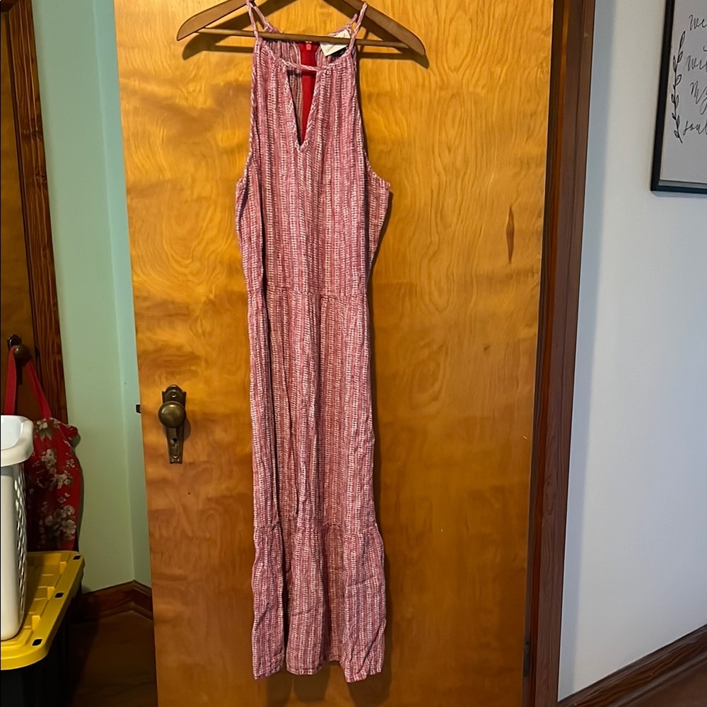 Universal Thread Red and White Patterned Dress